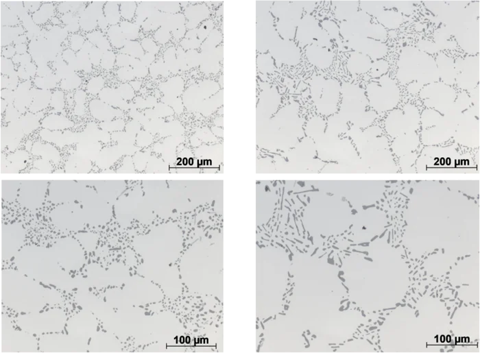 Images of part density with different investment casting processes